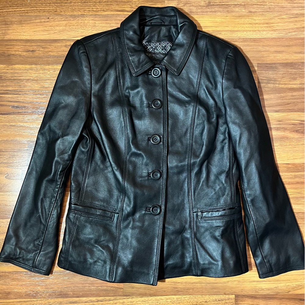 Vintage Y2K 100% Leather Jacket Vintage Leather Jacket Black Leather Jacket